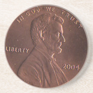 En Grès DB dessous de verre chanceux de penny