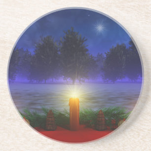 En Grès Des dessous de verre plus lumineux de Noël de