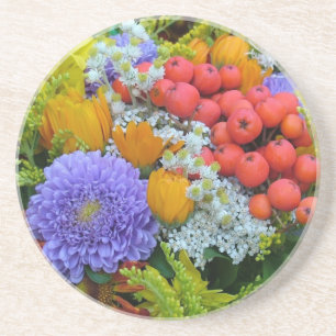 En Grès Dessous de verre à fleurs