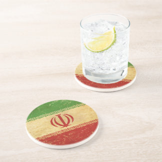 En Grès Dessous de verre à motif vintage du drapeau iranie
