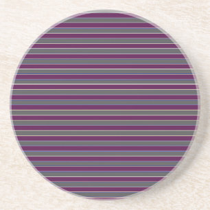 En Grès Dessous de verre à rayures violettes et gris