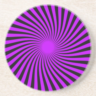En Grès Dessous de verre à spirale noire et violette