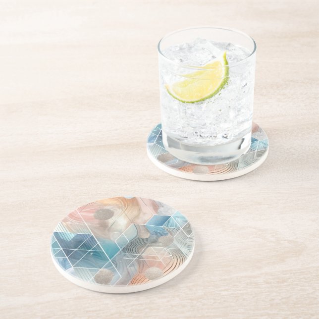 En Grès Dessous de verre Abstraits géométriques - Design m (Côté)
