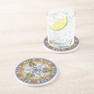 En Grès Dessous de verre aimés de mandala