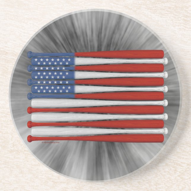 En Grès Dessous de verre Amérique de baseball (USA) (Devant)