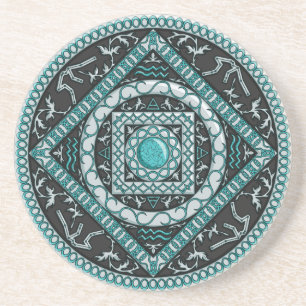 En Grès Dessous de verre Aquarius Mandala