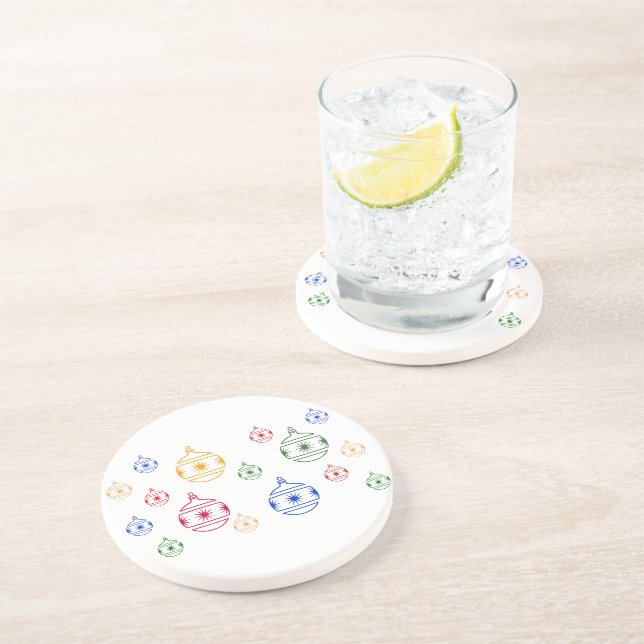 En Grès Dessous de verre - Arbre de Noël Ornements (Côté)