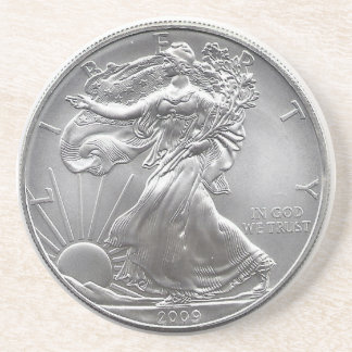 En Grès Dessous de verre argentés d'Eagle