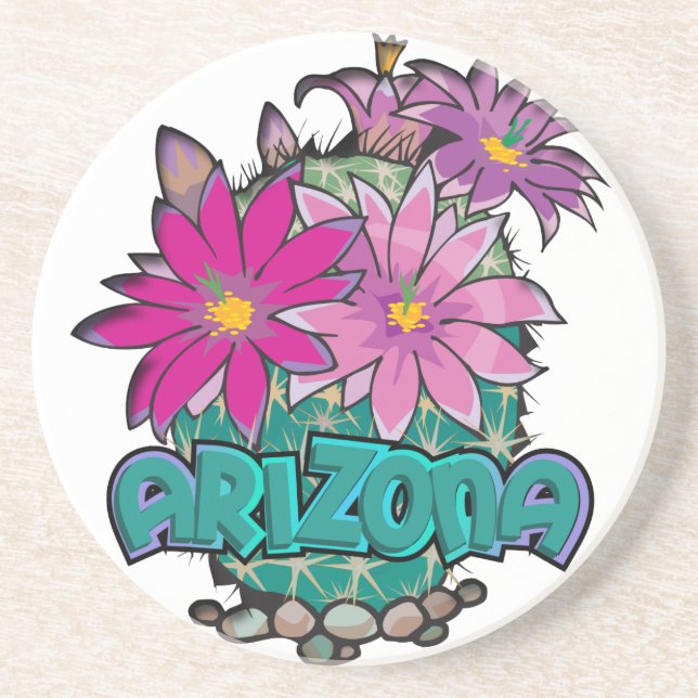 En Grès Dessous de verre Arizona Cactus Blooms (Devant)