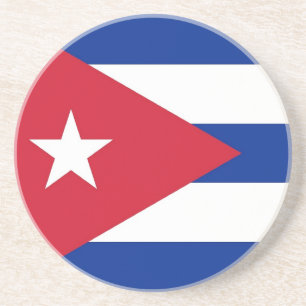 En Grès Dessous de verre avec Drapeau de Cuba