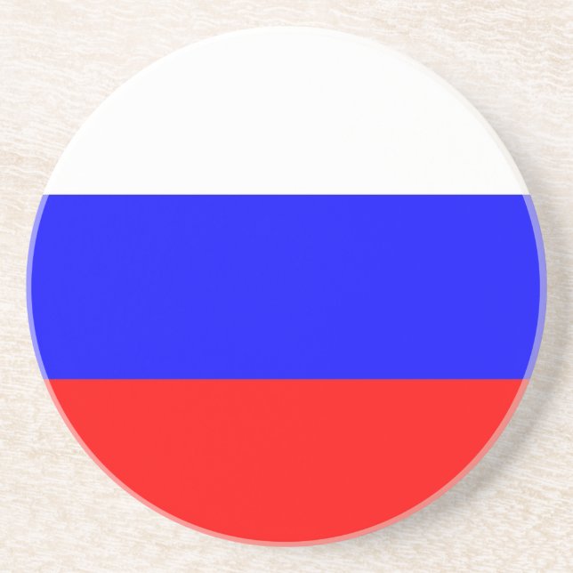 En Grès Dessous de verre avec drapeau de la Russie (Devant)