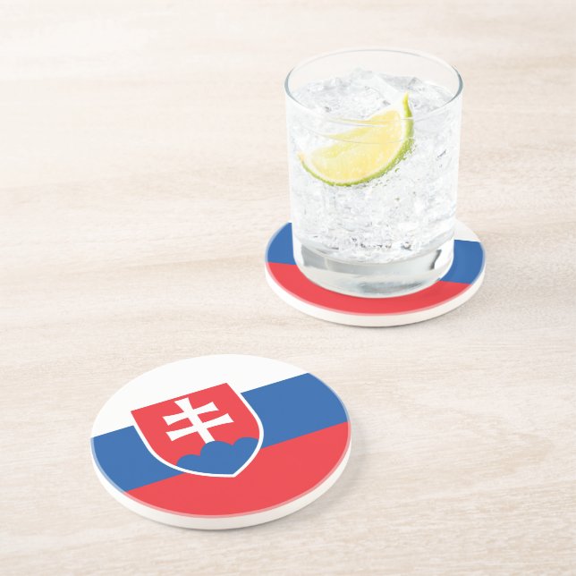 En Grès Dessous de verre avec drapeau de la Slovaquie (Côté)
