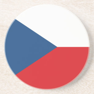 En Grès Dessous de verre avec drapeau de la Tchéquie