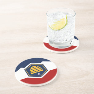 En Grès Dessous de verre avec drapeau de l'Utah, États-Uni