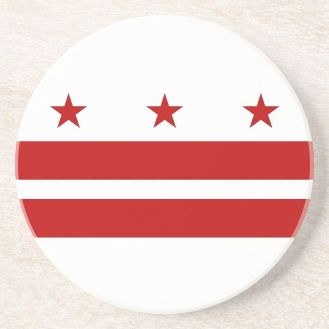 En Grès Dessous de verre avec Drapeau de Washington DC, US (Devant)