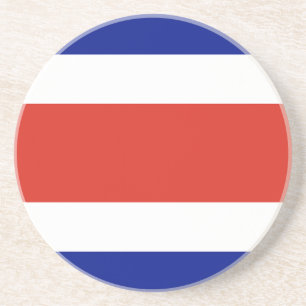 En Grès Dessous de verre avec drapeau du Costa Rica