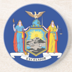 En Grès Dessous de verre avec le drapeau de New York, Éta