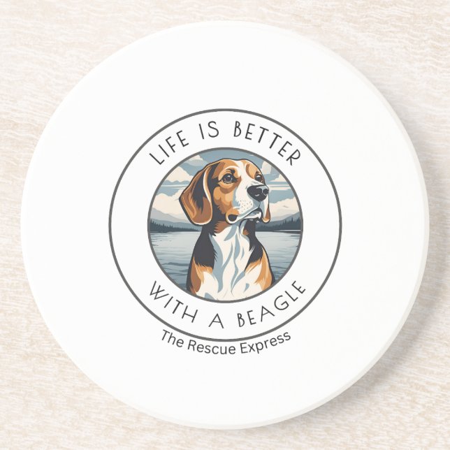 En Grès Dessous de verre beagles (Devant)