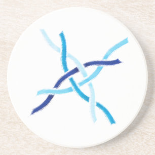 En Grès Dessous de verre bleu Celtic Knot