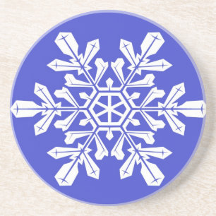 En Grès Dessous de verre Blue Snow Flake