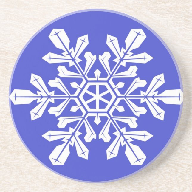 En Grès Dessous de verre Blue Snow Flake (Devant)