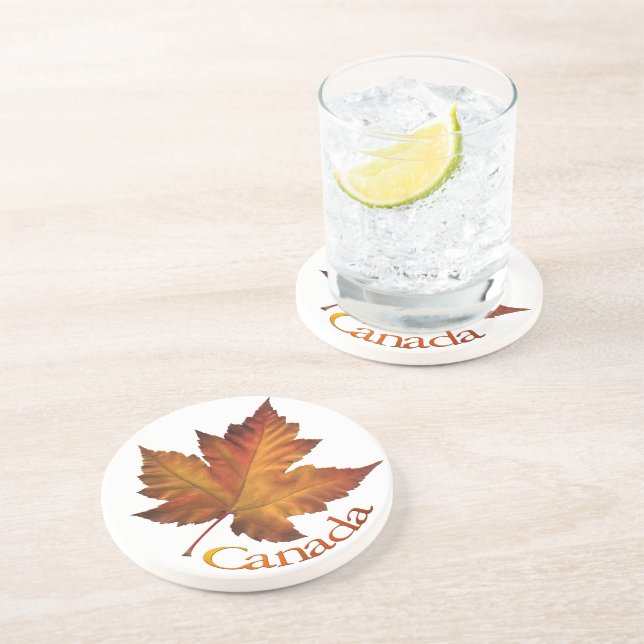En Grès Dessous de verre Canada Souvenir Automne Feuilles  (Côté)