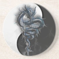 Dessous de verre chinois de dragon de Yin Yang