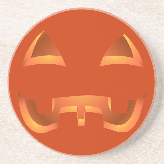 En Grès Dessous de verre citrouille Amusant Halloween Jack (Devant)