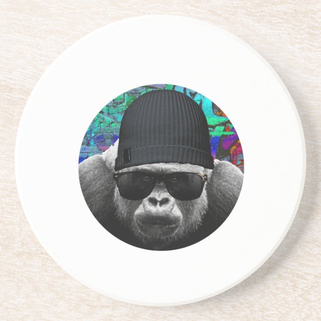 En Grès Dessous de verre cool Gorilla (Devant)