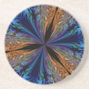 En Grès Dessous de verre Coral Kaleidoscope