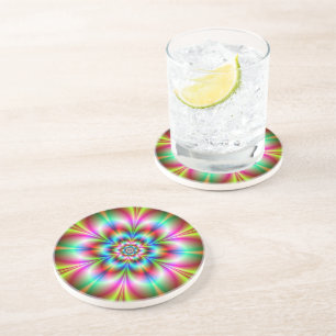 En Grès Dessous de verre d'alimentation des fleurs