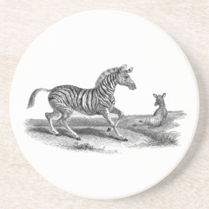 En Grès Dessous de verre d'art animal Vintage Zebra Mare
