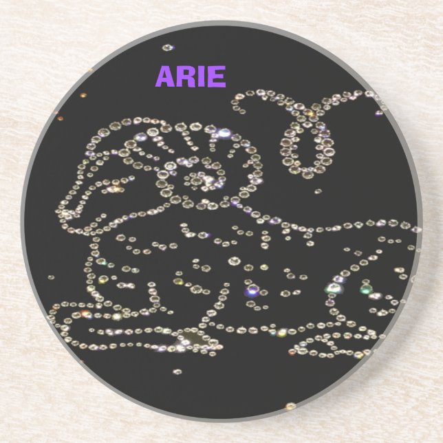 En Grès Dessous de verre d'astrologie Aries (Devant)