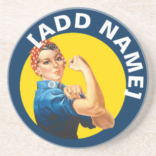 En Grès Dessous de verre d'autonomisation Rosie Riveter pe