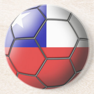 En Grès Dessous de verre de ballon de football du Chili