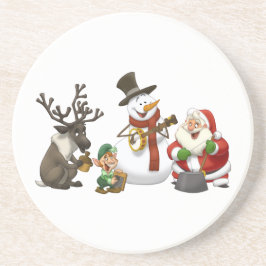 En Grès Dessous de verre de bande de cruche de Noël