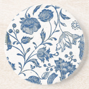 En Grès Dessous de verre de bleu de Toile