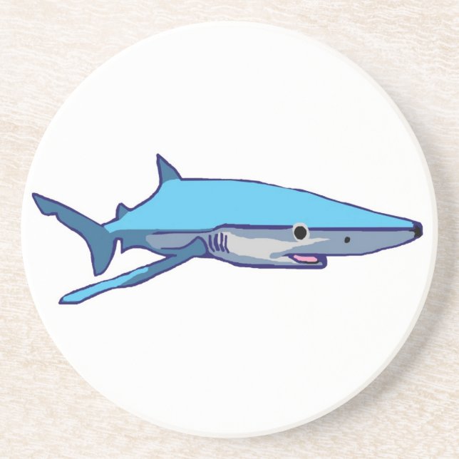 En Grès Dessous de verre de Bleu-Requin (Devant)