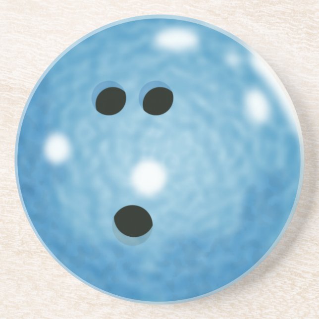 En Grès Dessous de verre de boule de bowling (verre bleu) (Devant)