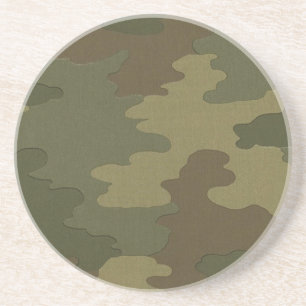 En Grès Dessous de verre de camouflage foncé