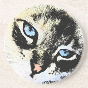 En Grès Dessous de verre de chat d'encre