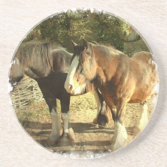 En Grès Dessous de verre de cheval de trait (Devant)