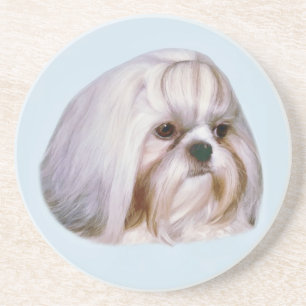 En Grès Dessous de verre de chien de Shih Tzu