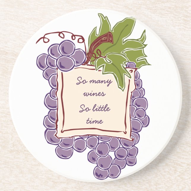 En Grès Dessous de verre de citation de vin (Devant)