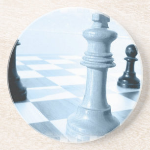 En Grès Dessous de verre de conception d'échecs