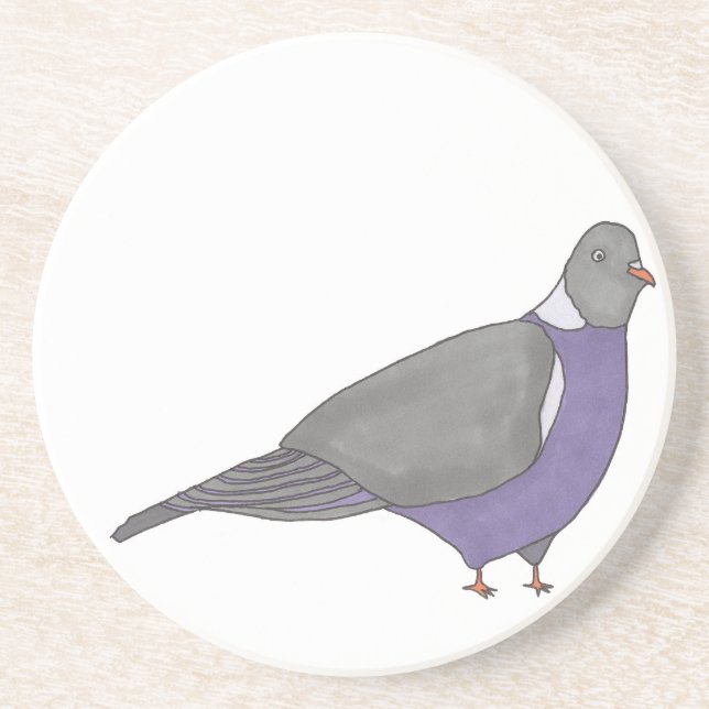 En Grès Dessous de verre de copain de pigeon (Devant)