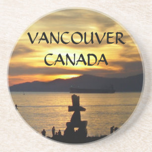 En Grès Dessous de verre de coucher du soleil de Vancouver