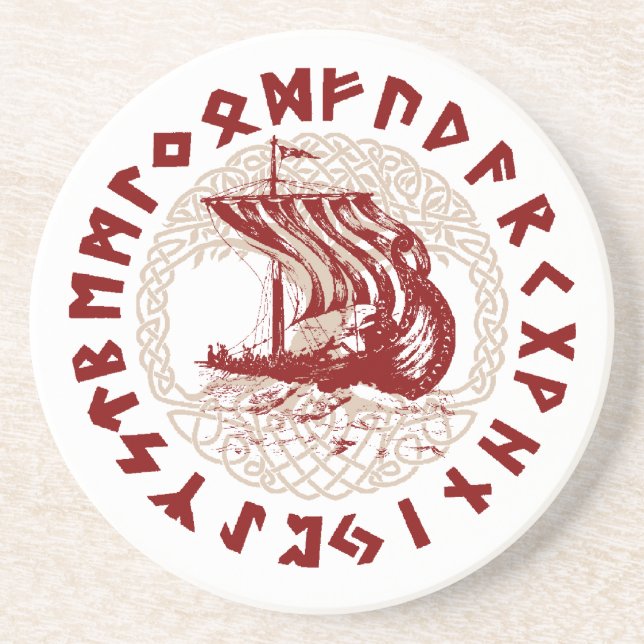 En Grès Dessous de verre de Drakkar (Devant)