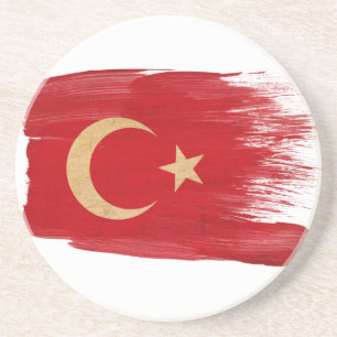 En Grès Dessous de verre de drapeau de la Turquie