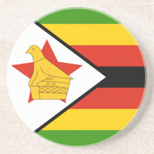 En Grès Dessous de verre de drapeau du Zimbabwe